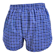 男性 失禁內褲 四角褲型, 棉100%, 吸水量80cc以下, 藍格, M, 1件