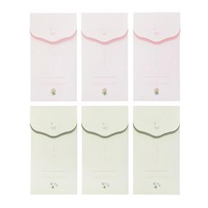 Tamsaa 花紋內附信紙節日感謝祝賀紅包袋, 混色, 6入