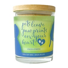 PET HOUSE 室內除臭寵物香氛蠟燭 - 檸檬馬鞭草，100%天然黃豆蠟，玻璃瓶身可重複利用, 255g, 1罐