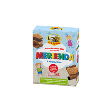 BIRBA Merienda 迷你綜合餅乾隨手包 4入, 西班牙128年家族零食大廠, 四種不同形狀的巧克力餅乾, 25g小包裝, 100g, 1盒