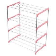 小麥購物 北歐簡約鍍鋅鋼4層鞋架 L2917, 北歐粉, 1個