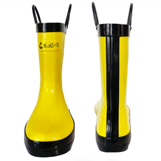 B.aG+S 兒童提把雨鞋 柔軟橡膠材質 輕易穿脫