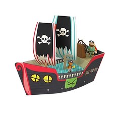 KROOOM 庫珀 美勞DIY遊戲 海盜船 安全無毒 可回收 防水耐用, 海盜船 黑色, 1個