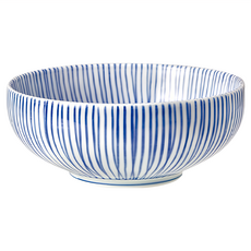 Saikai 西海陶器 波佐見燒 十草紋小碗, 日本工藝餐盤, 輕巧耐用, 藍色溫潤色澤, 12x5cm 325ml, S043054011, 1個