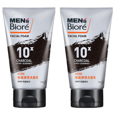 MEN's Biore 痘痘調理洗面乳, 10倍炭, 控油, ACNE, IPMP抗菌成分, 100g, 2條