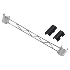 KI WISH 居家生活 銀色鐵架邊條 搭配深度35cm鐵架 附黑色夾片, 35 x 4cm, 1組