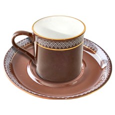 美濃燒 皇冠貽釉咖啡組 日本製造 杯寬 9.5cm 容量 140mL, 窄口高杯型, 1組