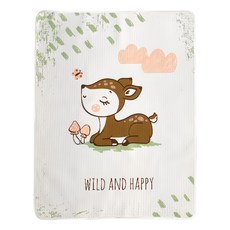 Pureal 純真兔 純棉防水尿布墊 100 x 80cm 柔軟舒適、方便攜帶, 休閒小鹿, 1件