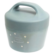 Sabu HIROMORI PIANTA 復古文青小花可提式不鏽鋼雙層保冷保溫便當盒 550ml, 1個, 綠色