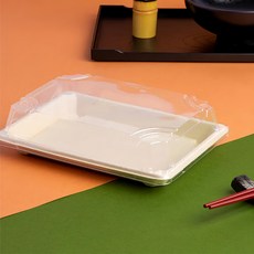 PET透明壽司盒蓋, 46號, 191x136x32mm, 耐熱0~60度, 500PCS/箱, HJ-RS10, 10袋