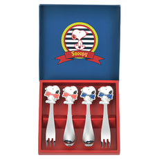 Tamahashi Snoopy史努比 4件組 不鏽鋼餐具, 1組, 勺子 + 叉子