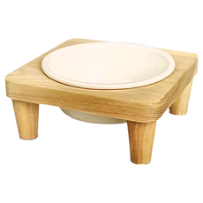 Catfeet 木製方形高腳 大陶瓷碗, 白色, 1個