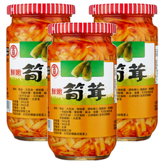金蘭 鮮嫩筍茸, 台灣新鮮麻筍, 乳酸發酵, 口感酸甜鹹潤, 350g, 3罐