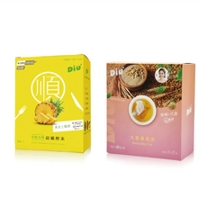 DiU 超纖酵素黃金土鳳梨14包+大麥薄荷茶8包 (共22包) 順暢代謝組, 168g, 1組