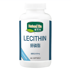 National Vita 顧可飛卵磷脂軟膠囊1200mg 240顆 幫助思緒清晰, 2.1g, 1罐