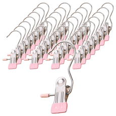 掛勾夾 Set 50個 不鏽鋼浸膠防滑 顏色隨機