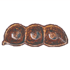 貽釉布紋三格皿 - 日本製造 寬20cm 高7cm 瓷材質, 貽釉布紋, 1個