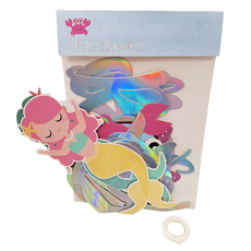 生日拉旗 生日派對裝飾, 1組, 閃亮美人魚 多色