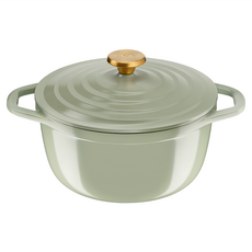 Tefal 特福 Air系列 陶瓷鑄造雙耳湯鍋 附鍋蓋, 24cm, 春芽綠, 1個