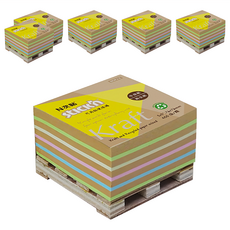 N次貼 牛皮紙便條磚 400張 76 x 76mm 6組, 牛皮紙 + 再生紙混色
