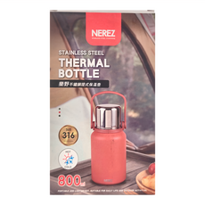 NEREZ 耐樂斯 提式保溫壺 800ml SUS 316不鏽鋼, 幸運紅, 1個