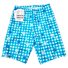 Summer love 夏之戀 小男七分泳褲, 格子印花, L, 藍色