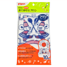 pigeon 貝親 拋棄式圍兜, 小熊盛宴, 10入, 1包