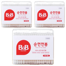 B&B 外用棉花棒 100支 x 嬰幼兒清潔棉棒 寶寶護理必備 安全衛生, 3盒