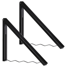 AMOS 收納衣物壁掛架, 耐重10kg, 隱形幾何衣架, 黑色, 2個