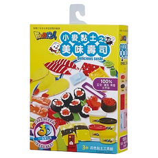 風車圖書 FOOD超人 小麥黏土之美味壽司套裝, 3+ 四色黏土工具組, 100%安全環保天然黏土, 美味壽司, 242g, 1組