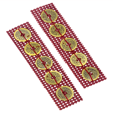 馥瑰馨盛 鎮店五帝錢掛件 17cm 27g 2個, 1組