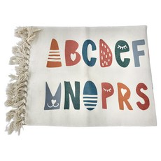 北歐流蘇棉麻地墊, 字母, 60 x 150cm