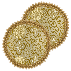 J&N 綻放中國風桌墊 金色 2入, 28 x 28cm, 1組
