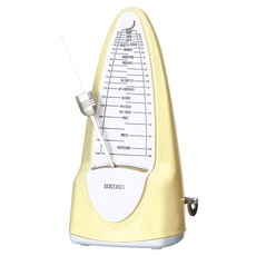 Seiko 精工 SPM320Y 機械式節拍器, 鵝黃色, 節拍範圍 40-208BPM, 附“鐘擺停止器”, 1個