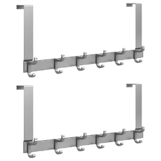 妃妃嚴選 太空鋁門後掛鈎, 適用於≤4.5的室內門, 26.5cm加長掛條, 槍灰, 2個