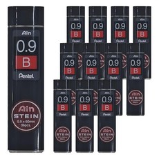 Pentel 飛龍文具 Ain 筆芯 HB/B/2B 0.9 x 60mm 36支入, 0.9mm, 12個