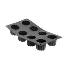 de Buyer 畢耶 黑軟矽膠模系列 8格法式可麗露烤模, 1個, 黑