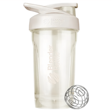 Blender Bottle Strada Tritan 按壓式不鏽鋼搖搖杯 24oz, 奶油白, 710ml, 1個