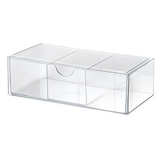浴室櫃整理盒 透明隔板抽屜款, 1個, 透明