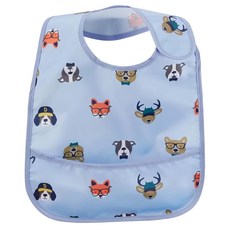 carter's 防水接漏圍兜口水巾 - 藍底小動物, 1件