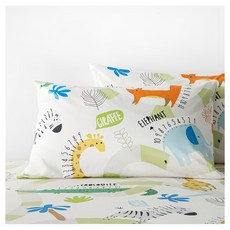 HOLA 和樂家居 動物數字純棉防蟎抗菌枕套 2個 220g