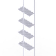 dayneeds 日需百備 頂天立地烤漆收納架 + ㄇ網4片 + PP板4片, 烤漆白