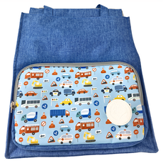 SO In SEWInG 所以相縫 好好讀書書袋-最愛小汽車, 高 35 cm × 寬 30 cm × 厚度 12cm