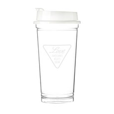 TEASCAFE 透明愛心水瓶 白色, 530ml, 1個