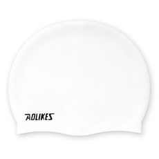 AOLIKES 奧力克斯 成人泳帽 YM-5010 白色 均碼 舒適矽膠 男女通用, 1個
