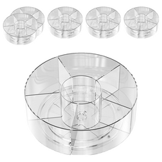 可旋轉化妝品收納盒 透明 PET+PP+鋼珠材質, 6個