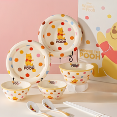 迪士尼 淘趣維尼熊二人食, 可愛卡通餐具組, 1組