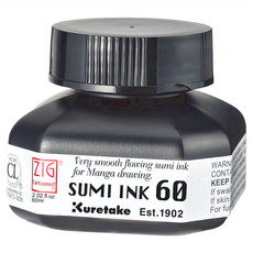 Kuretake 吳竹 ZIG 60ml 漫畫家專用墨液, 碳黑色