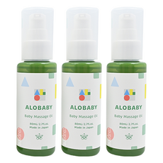 ALOBABY 寶寶按摩油 80mL, 植物成分, 好推不黏膩, 溫和無香型, 幫助舒眠, 促進血液循環, 3瓶