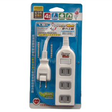 PowerWork 動力工廠 1切4座2P延長線 CT2142, 1.8m, 白色, 1條